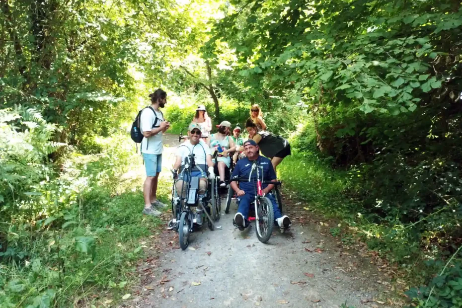 Handbike senda del río Nora en Siero